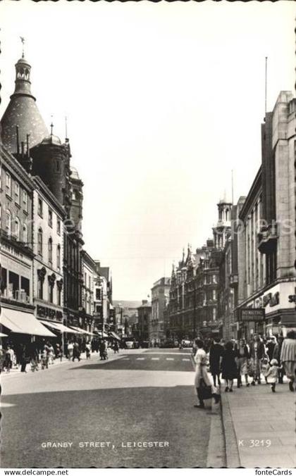 Leicester United Kingdom Granby Street Valentine's Post Card