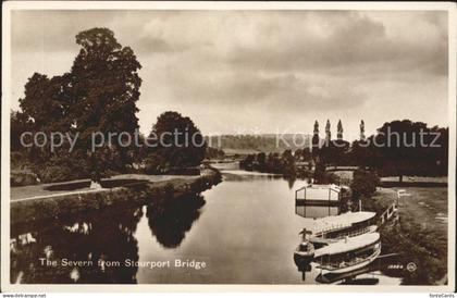 Stourport on Severn View from the Bridge Boat Valentine's Post Card