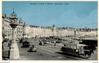 Douglas  IOM Isle of Man UK Perevil Clock u. Front - Strassenbahn-Kutsche
