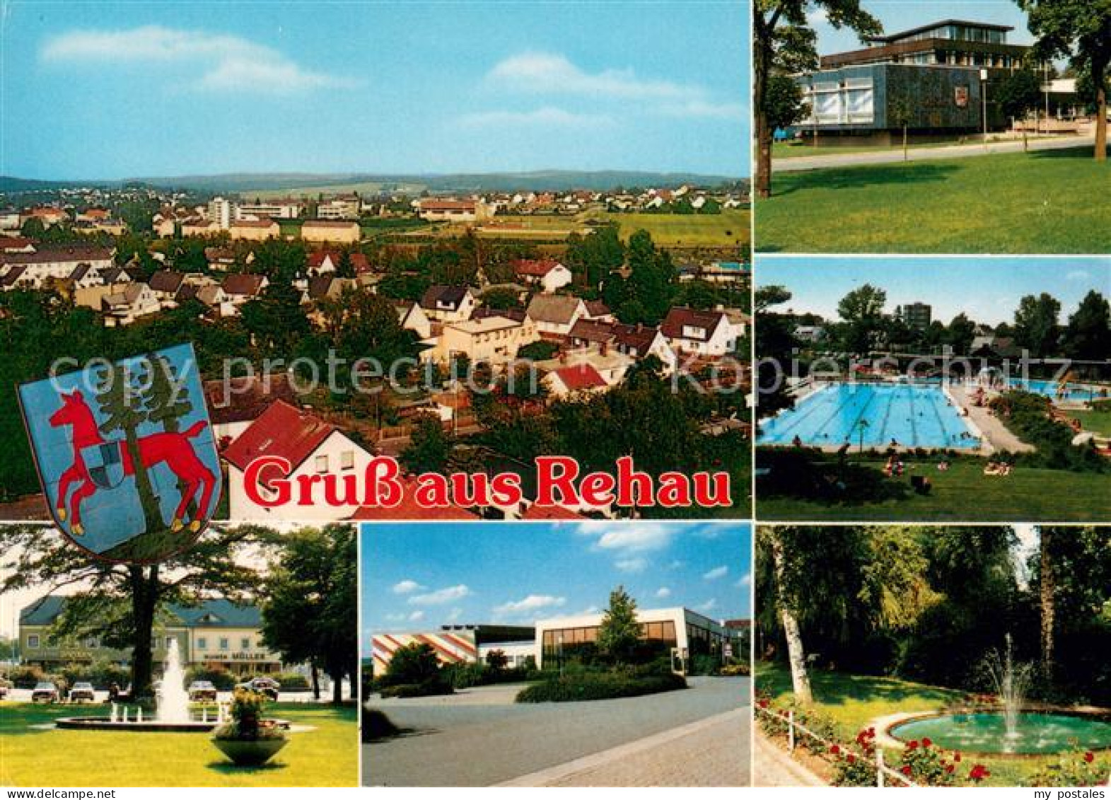 Rehau Bayerische Ostmark Stadtpanorama Freibad Park