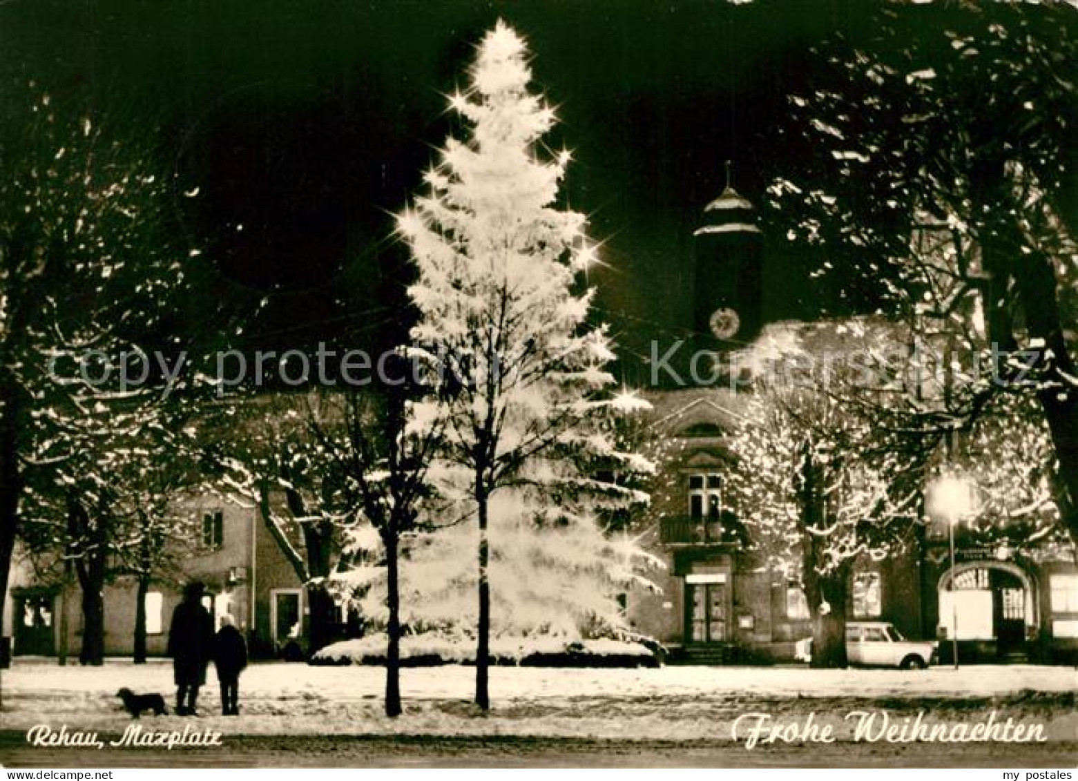 Rehau Oberfranken Maxplatz Weihnachtskarte