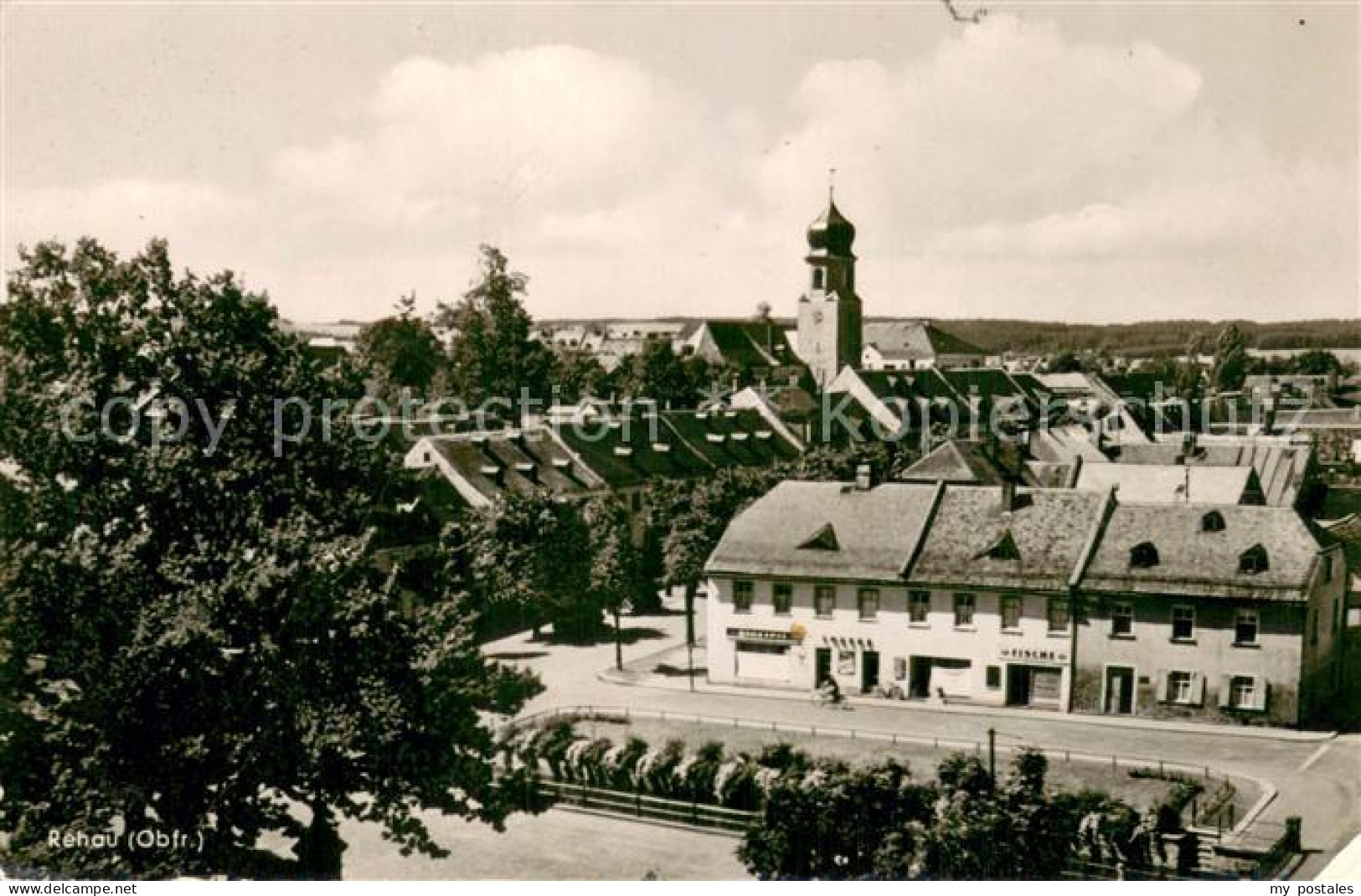 Rehau Oberfranken Stadtansicht mit Kirche