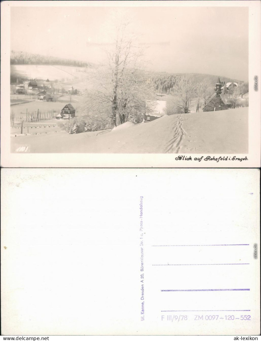 Rehefeld-Zaunhaus-Altenberg (Erzgebirge) Blick auf Rehefeld im Winter 1978
