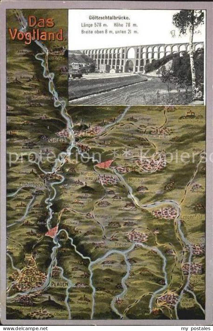 Reichenbach Vogtland Das Vogtland aus der Vogelperspektive Goeltzschtalbruecke V