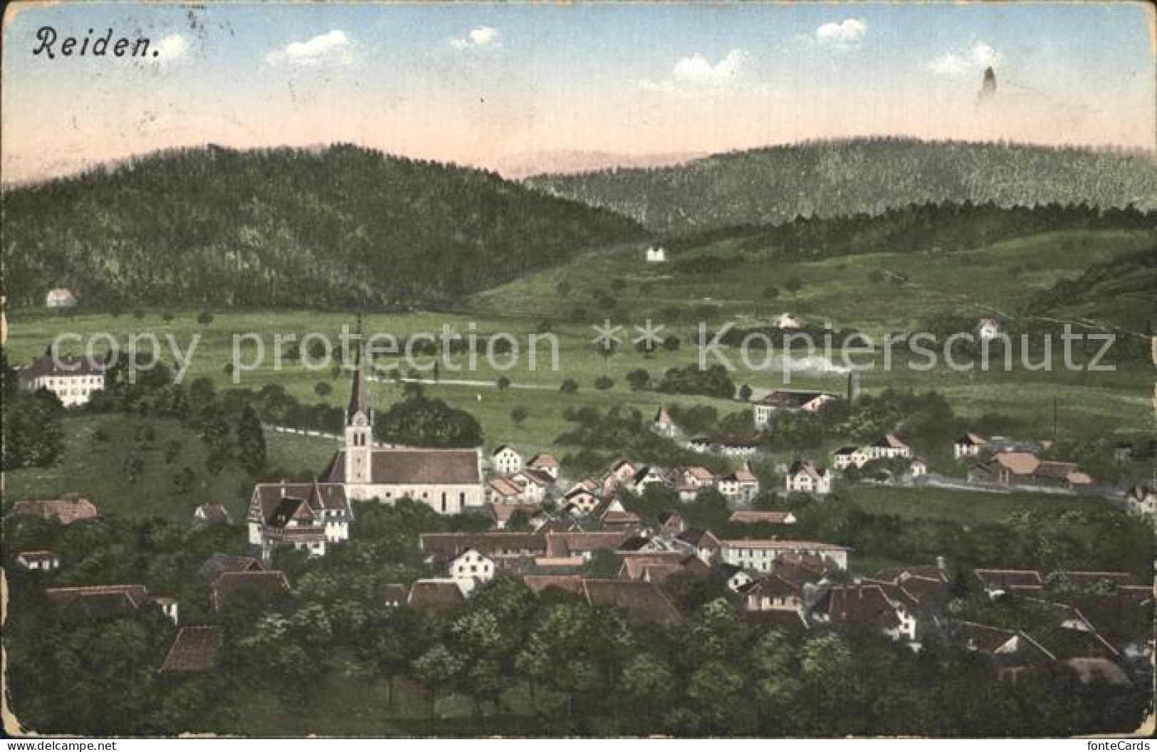 Reiden Ortsansicht mit Kirche