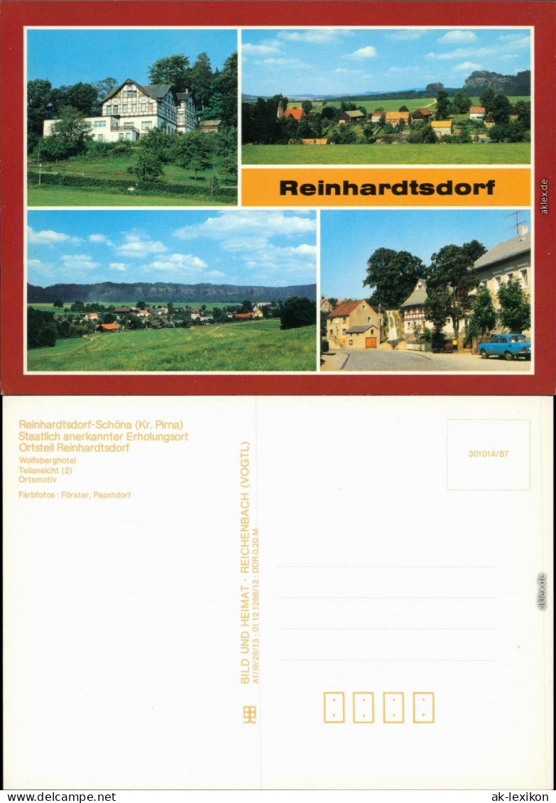 Reinhardtsdorf-Schöna Wolfsberghotel, Teilansicht, Ortsmotiv 1987