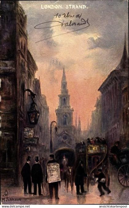 Artiste CPA Johnson, M., London City England, Strand