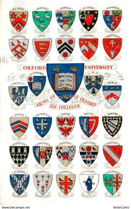 Oxford  Oxfordshire UK Oxford University Arms of Oxford The Colleges