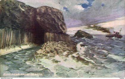 CPA Irlande Fingalls Cave Staffa Bateau