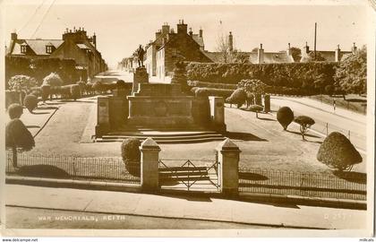 SCOTLAND BANFFSHIRE  KEITH WAR MEMORIALS  AND TOPIARY  RP  pu 1956