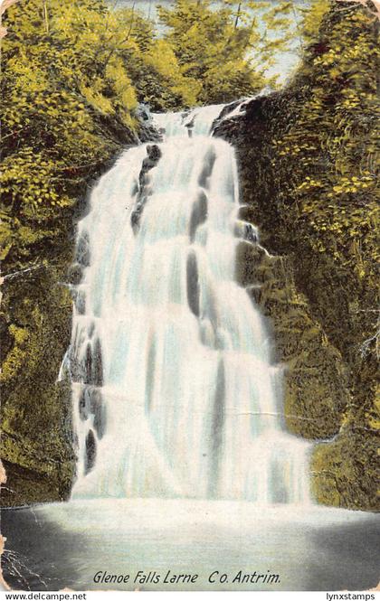 A867 Ireland 1908 Glenoe Falls Larne Co Antrim Waterfall postcard
