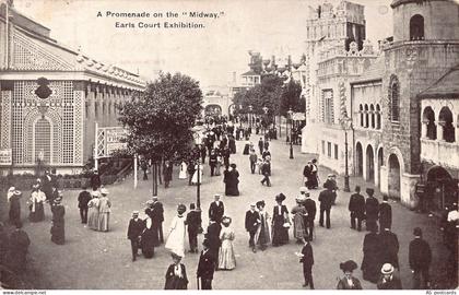 England Promenade on Midway Exhibition Earl's Court postcard C396