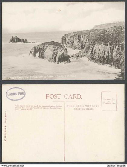 Land's End, Enys Dodnan and Armed Knight Rocks, Lands End, Cornwall Old Postcard