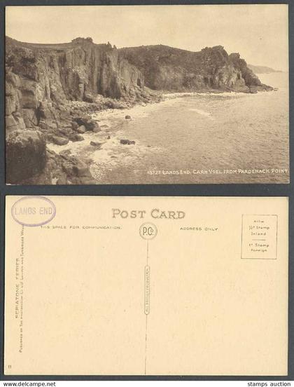 Lands Land's End Carn Voel from Pordenack Pardenack Point, Cornwall Old Postcard