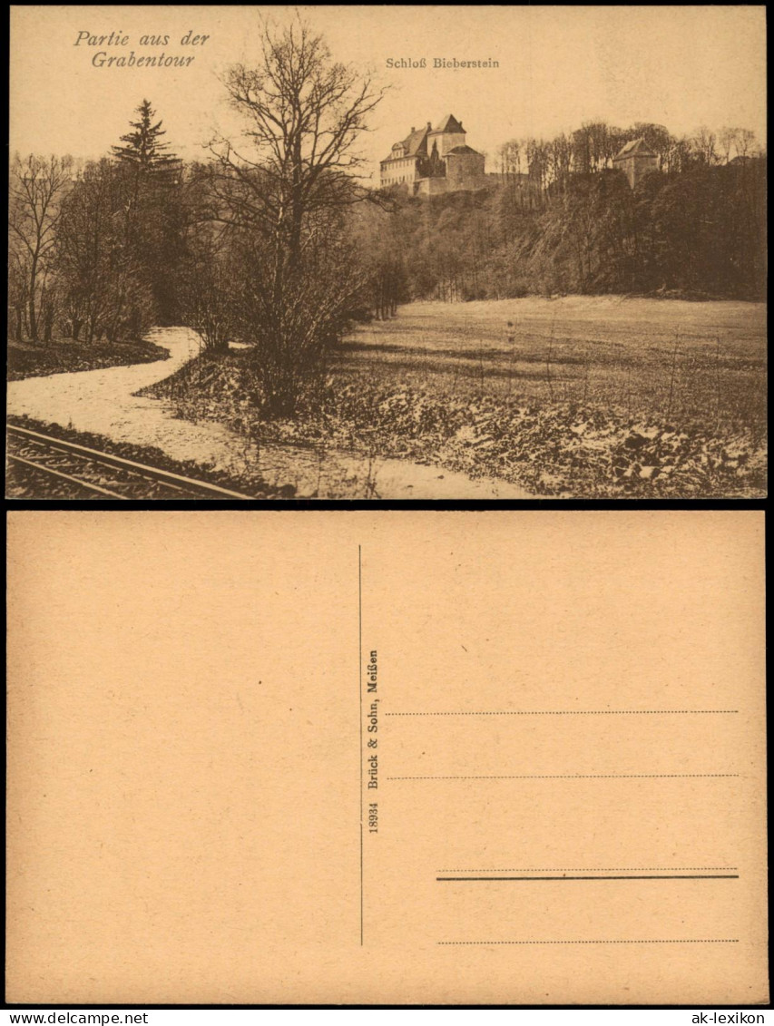 Reinsberg (Sachsen) Schloß Bieberstein Partie aus der Grabentour 1915