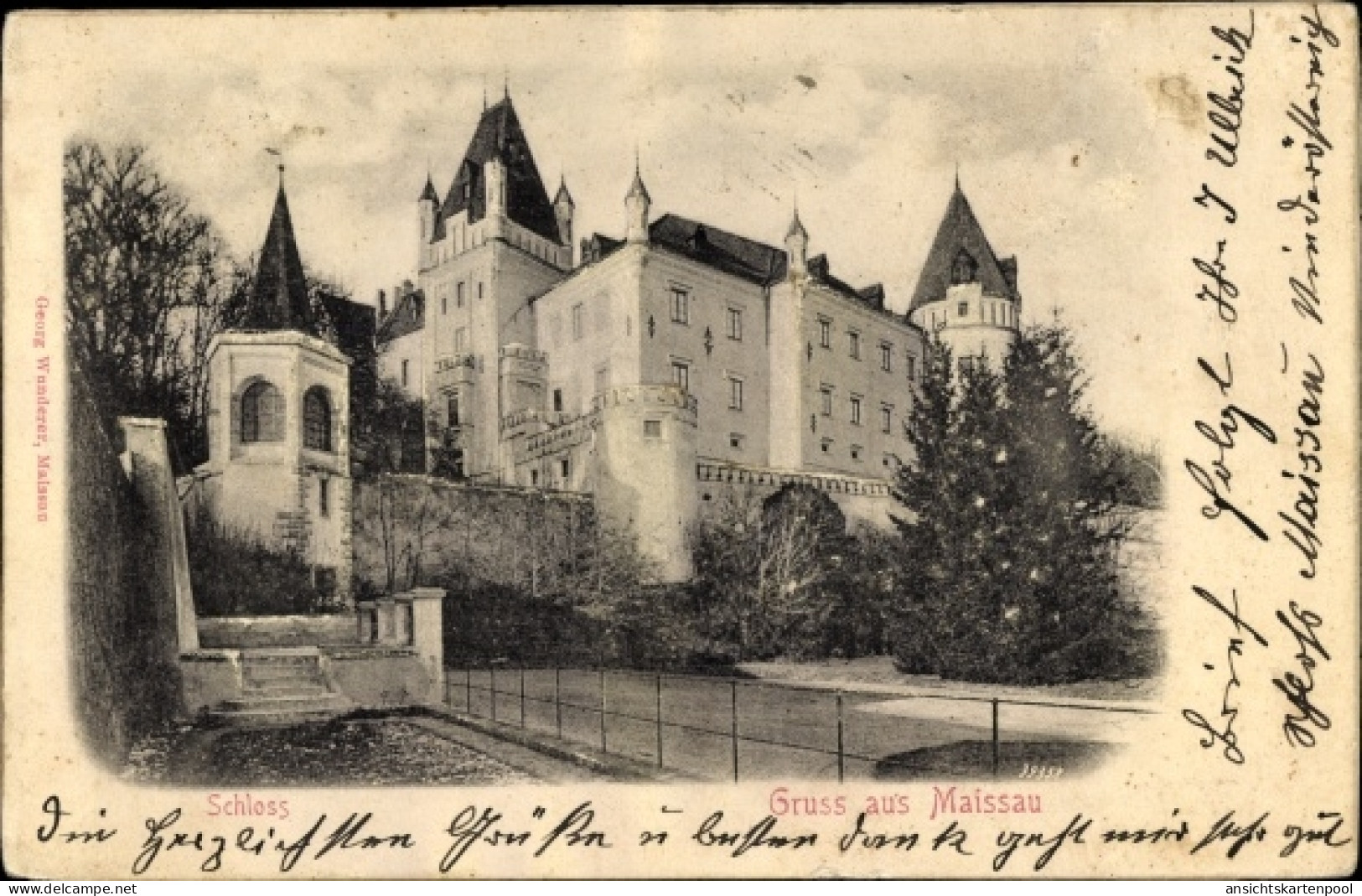Relief CPA Maissau in Niederösterreich, Blick auf das Schloss