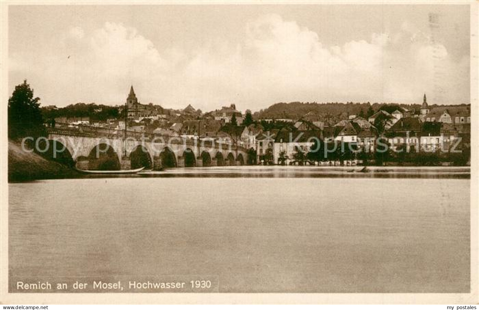 Remich Moselpartie bei Hochwasser 1930