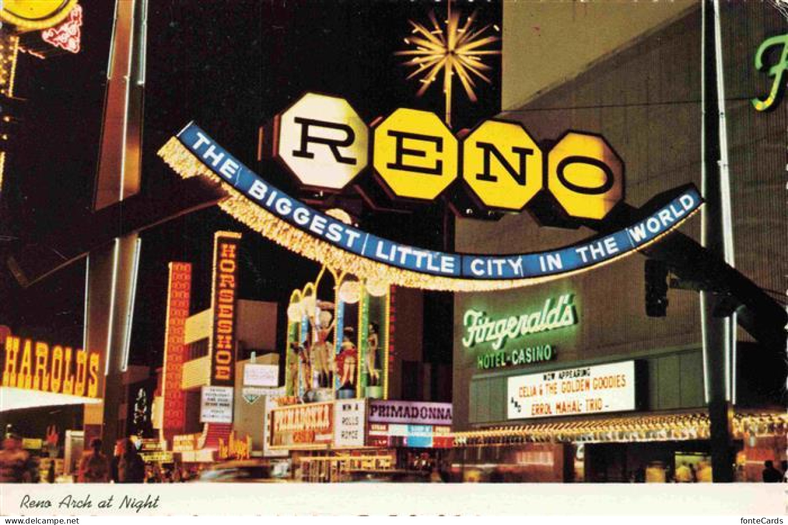 Reno  Nevada USA Reno Arch at night