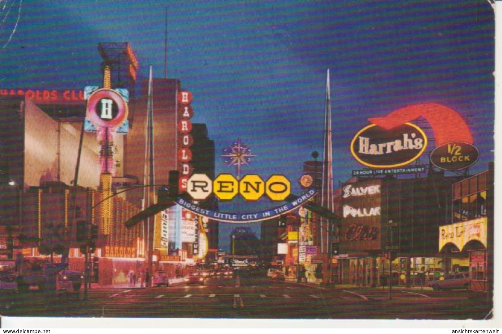 Reno NV The famous Reno Arch and View of Colorful Virginia St. gl1970 #223.604