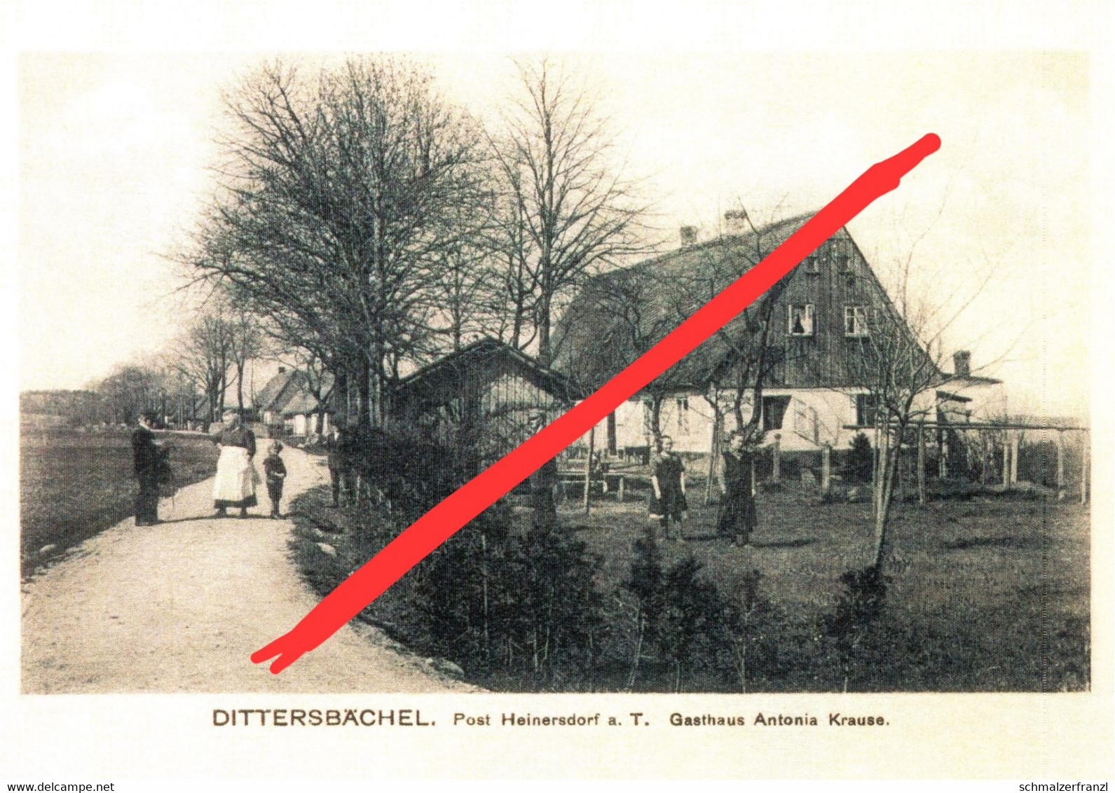 REPRO AK Dittersbächel Detrichovec Gasthof Baude a Heinersdorf Wigandsthal Volkersdorf Neustadt Tafelfichte Isergebirge