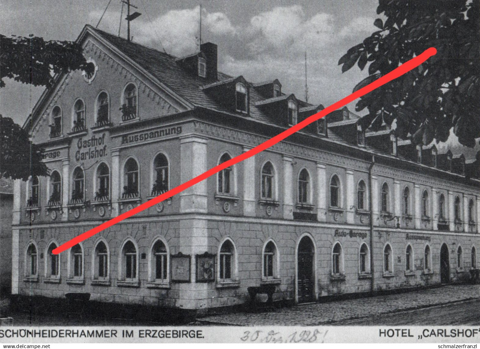 REPRO AK Schönheiderhammer Hotel Gasthof Carlshof a Schönheide Eibenstock Auerbach Stützengrün Aue Vogtland Erzgebirge