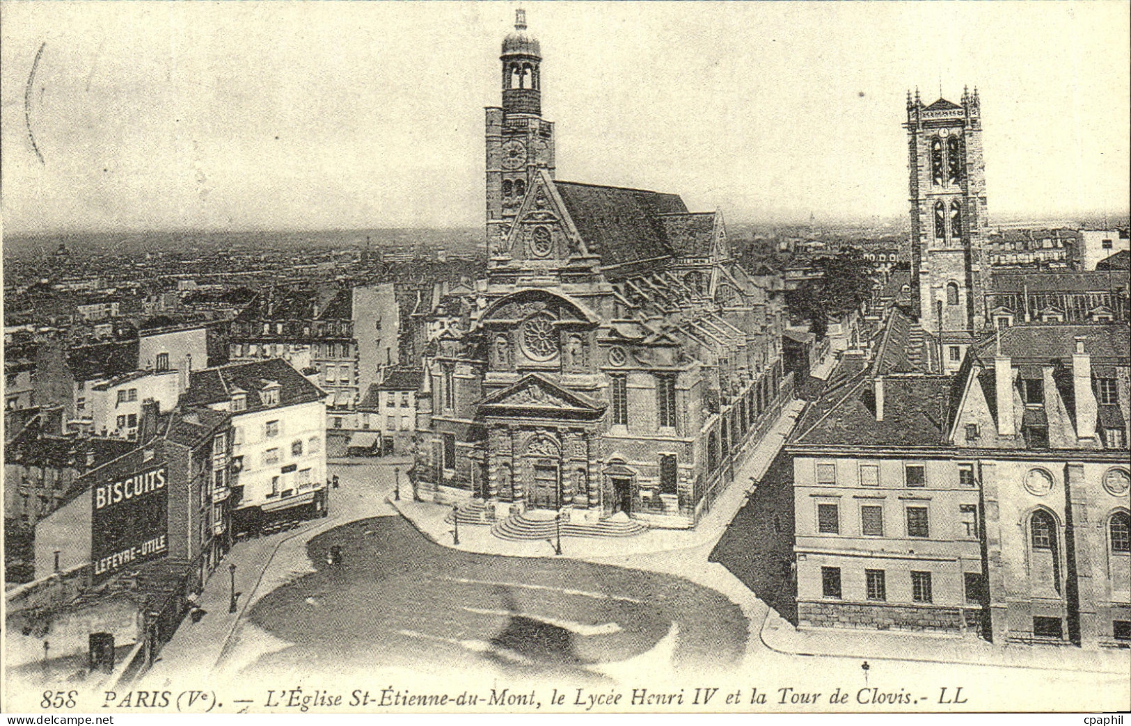 REPRO Paris L'Eglise St Etienne du Mont le Lycee Henri IV et la Tour de Clovis