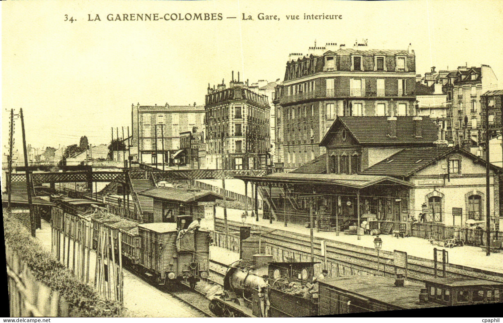 REPRO Recto verso La Garenne Colombes La Gare Vue interieure Rue des voyageurs