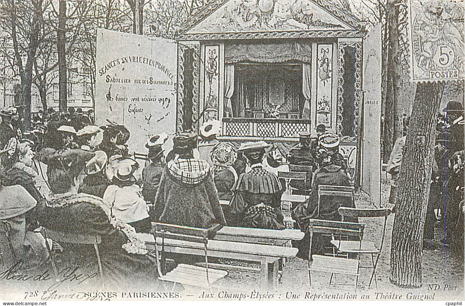 REPRO Scenes Parisiennes Aux Champs Elysees Une Representation au Theatre Guignol