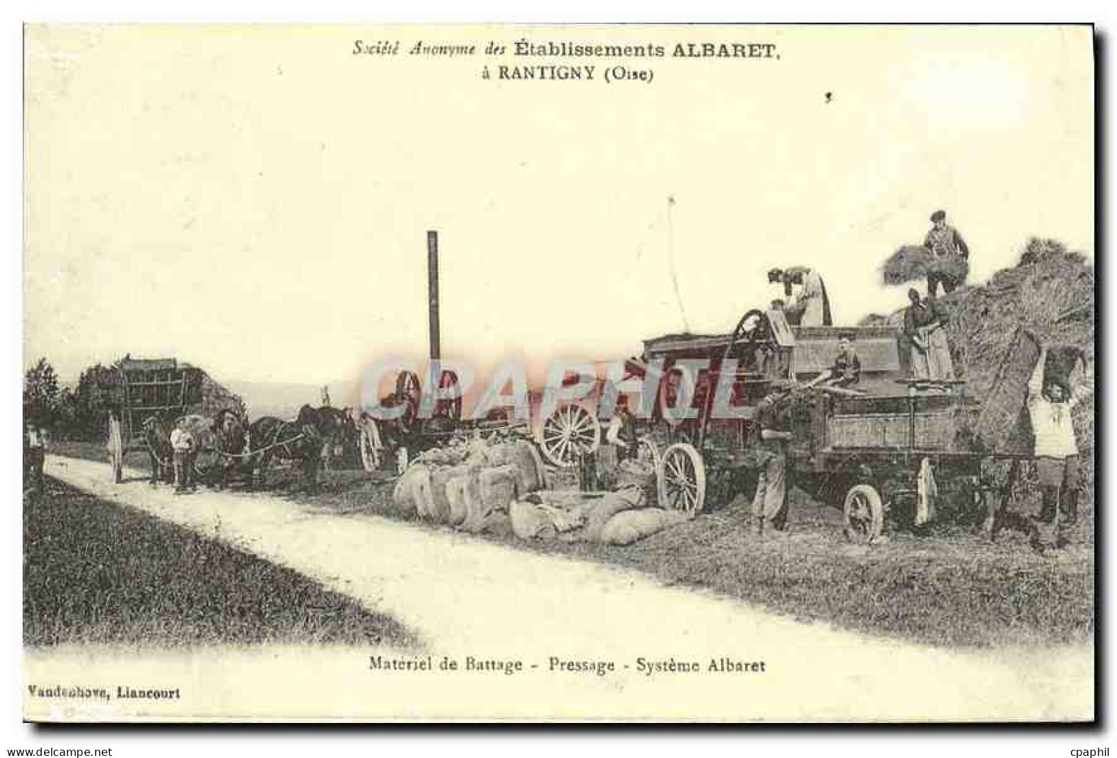 REPRO Societe Anonyme des Anciens Etablissement Albaret a Rantigny Oise Materiel de Battage Pressage