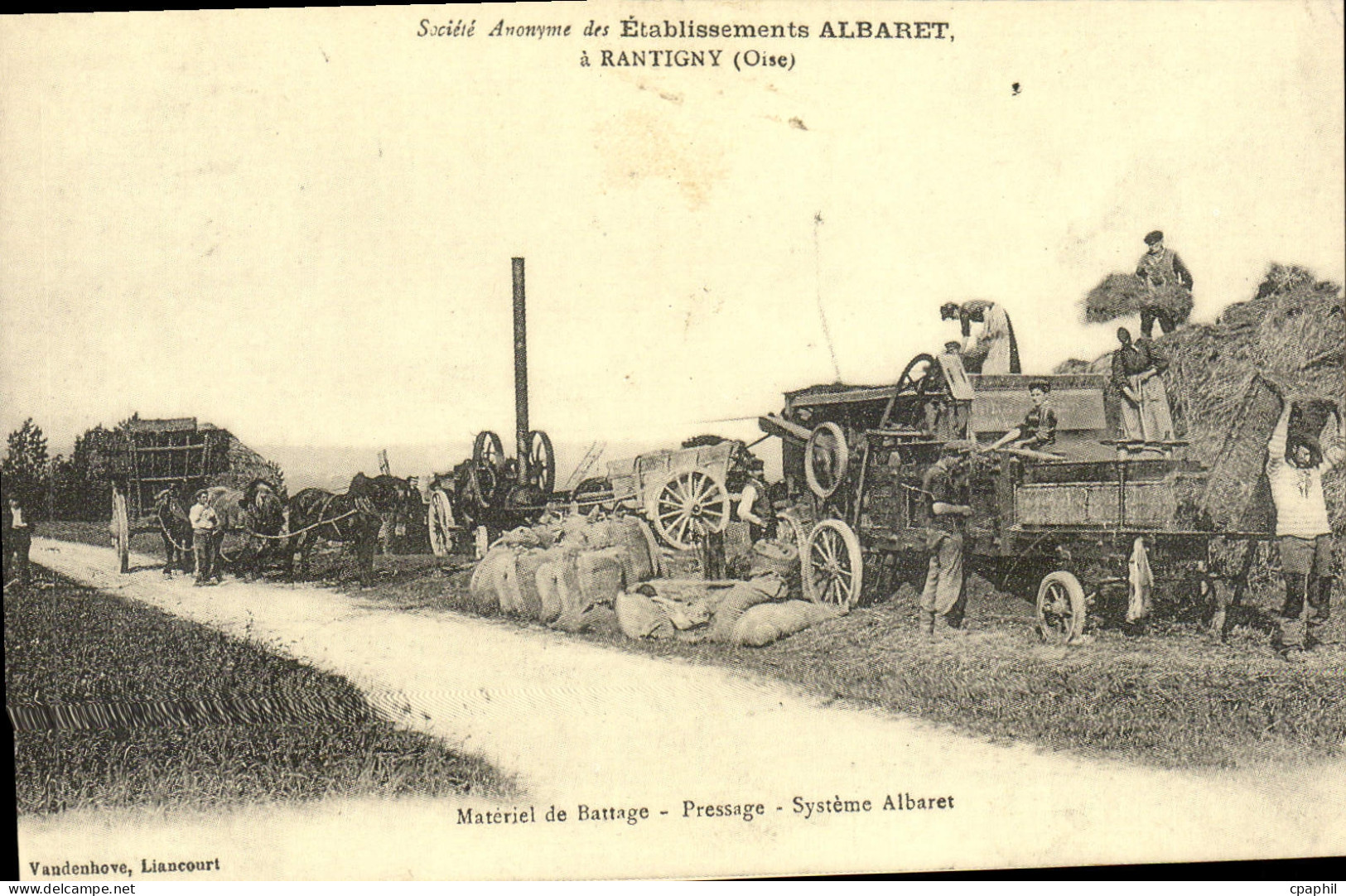 REPRO Societe Anonyme des Etablissements Albaret a Rantigny Oise Materiel de Battage Systeme Albaret