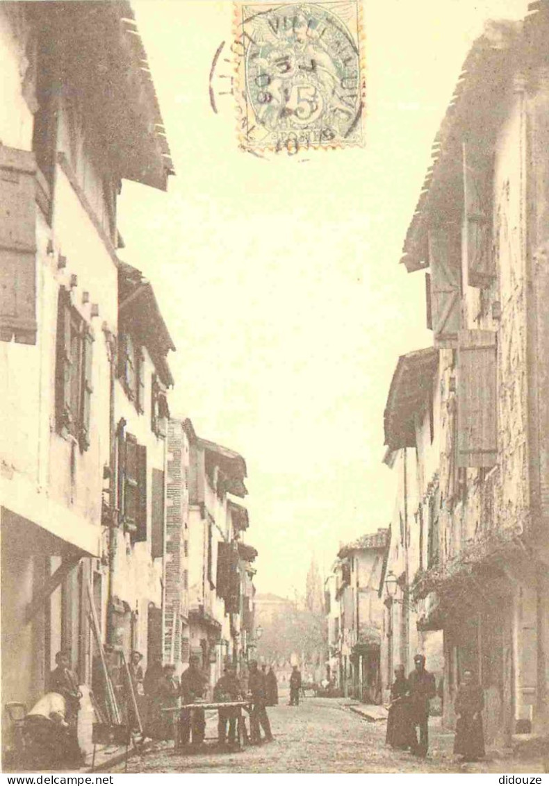 Reproduction CPA - 47 Villeneuve sur Lot - La rue des Pénitents - Photo tirée des Archives municipales de Villeneuve-sur