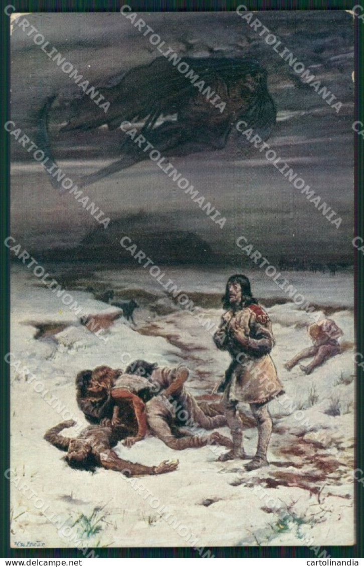 Repubblica Ceca Scheletro Skeleton Teschio cartolina postcard QT5065