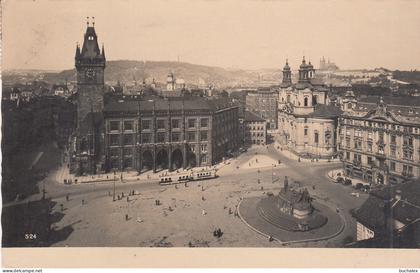 Böhmen und Mähren 1943 – Prag Altstädter Ring – Rathaus und Teynkirche – gelaufen