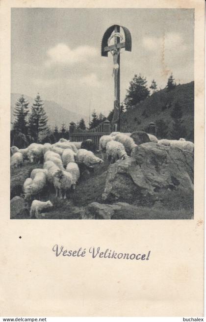 Böhmen und Mähren 1944 – Osterkarte „Veselé Velikonoce!“ – gelaufen