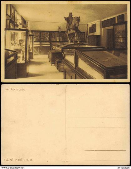 Postcard Bad Podiebrad Poděbrady VNITŘEK MUSEA. Museum 1928