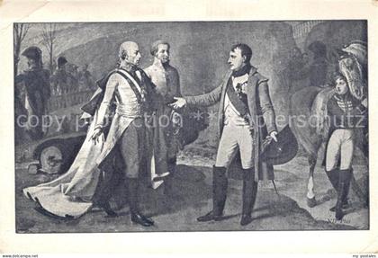 Austerlitz Slavkov u Brna Zusammenkunft Kaiser Franz I und Napoleon I nach der S