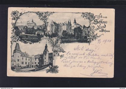 Tschechien Litho Schloss Friedland 2 Ansichten