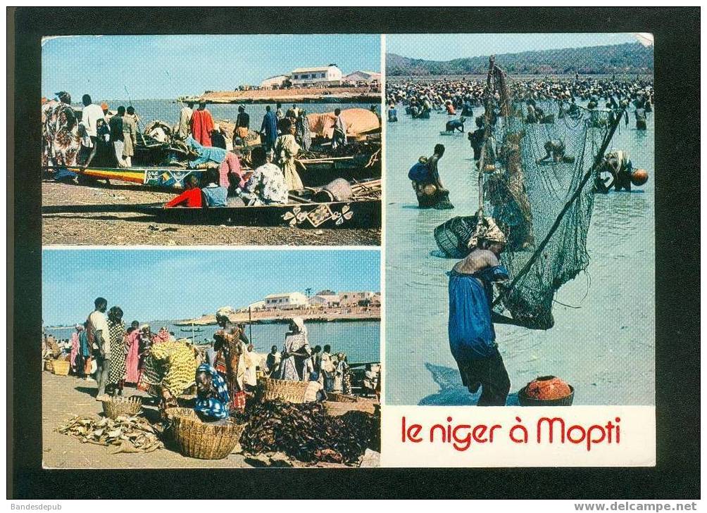 République du Mali - Le Niger à Mopti ( animée activités pêche )
