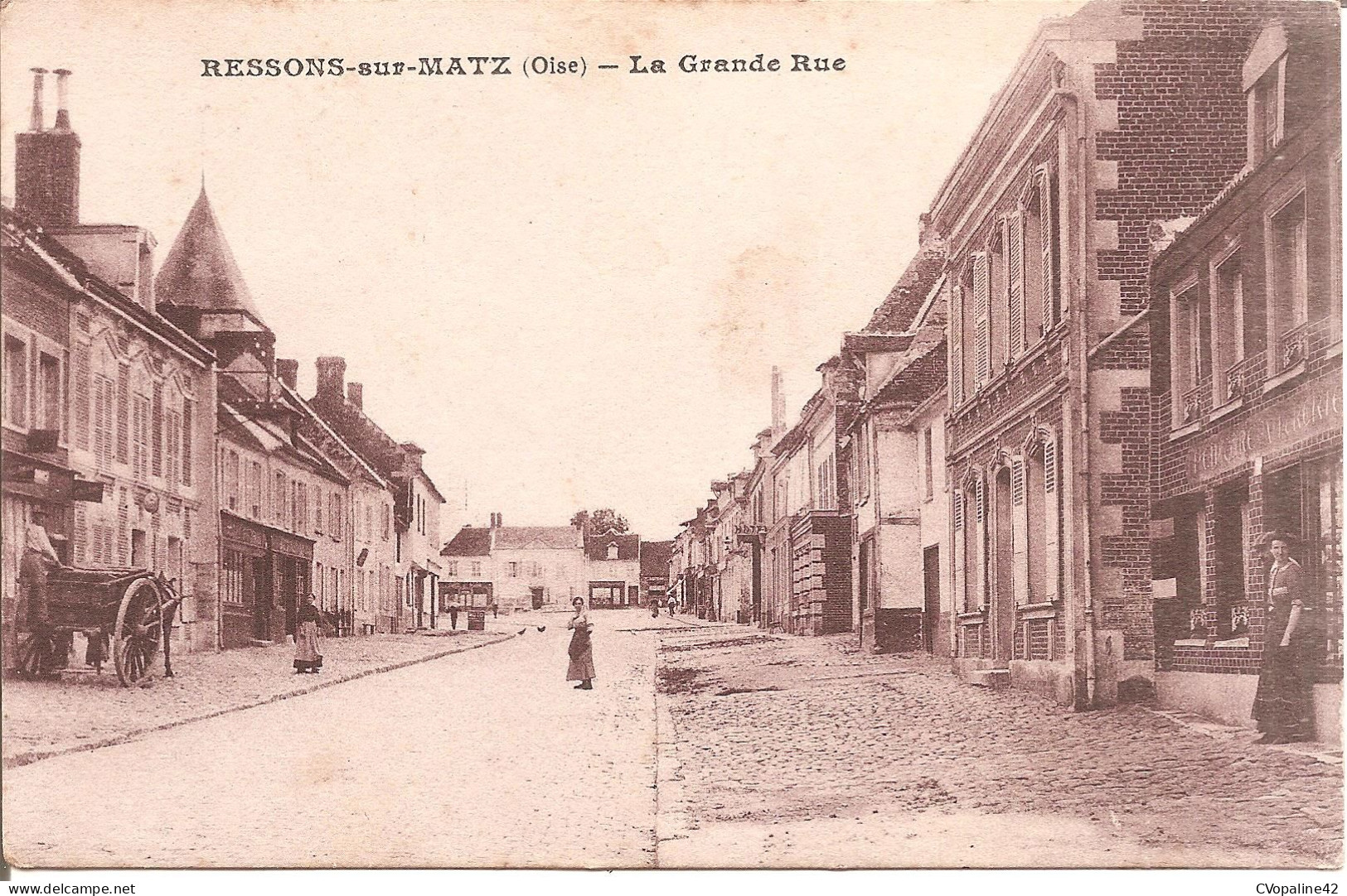 RESSONS-sur-MATZ (60) La Grande Rue en 1915