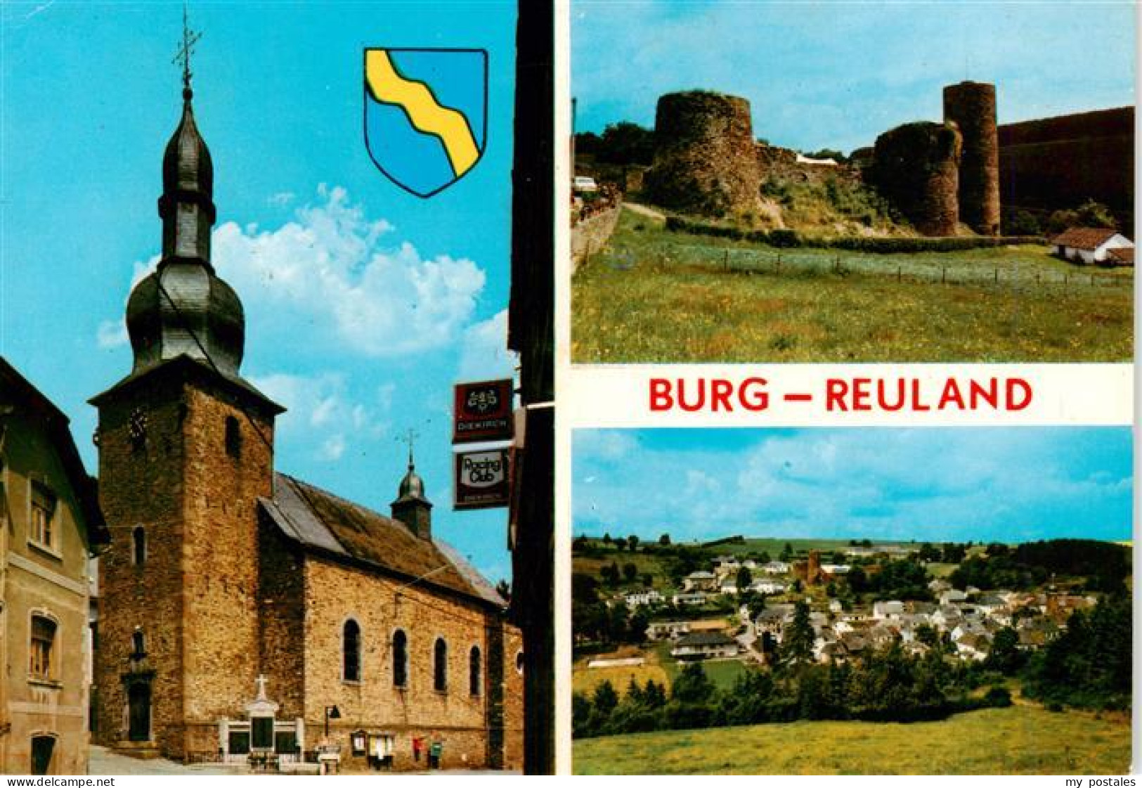 Reuland Burgreuland Burg-Reuland Belgie Kirche Schlossruine Panorama