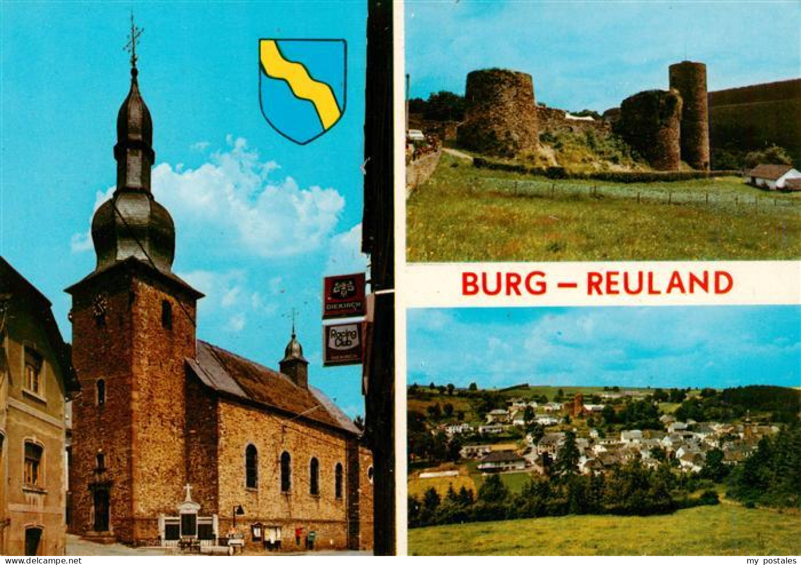 Reuland Burgreuland Burg-Reuland Belgie Kirche Schlossruine Panorama