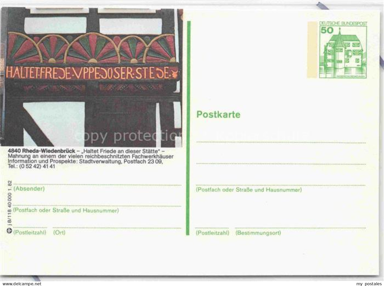 Rheda -Wiedenbrueck Westfalen Haltet Friede an dieser Staette Fachwerkhaus