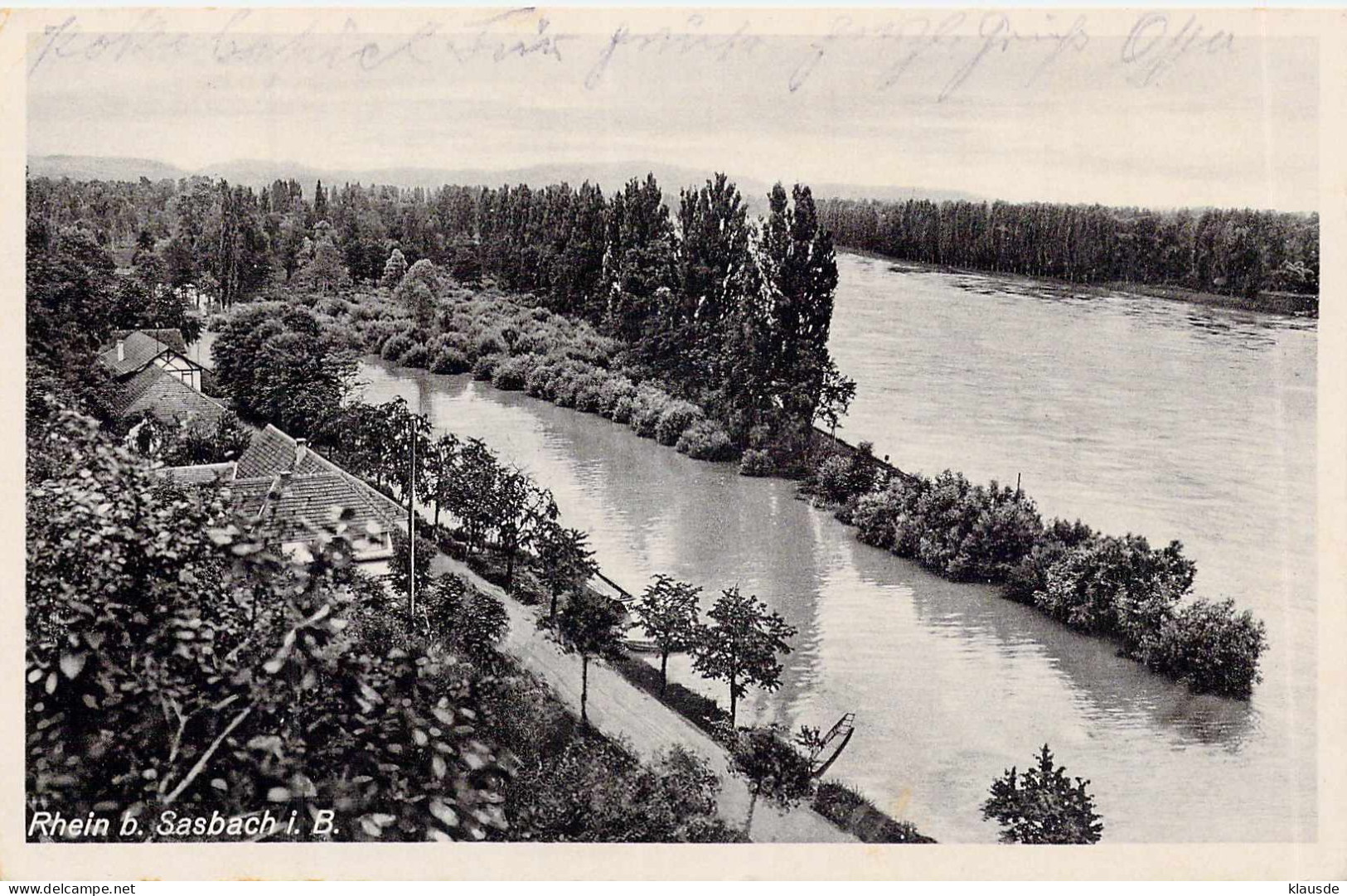Rhein bei Sasbach (Königstuhl) gel.1951