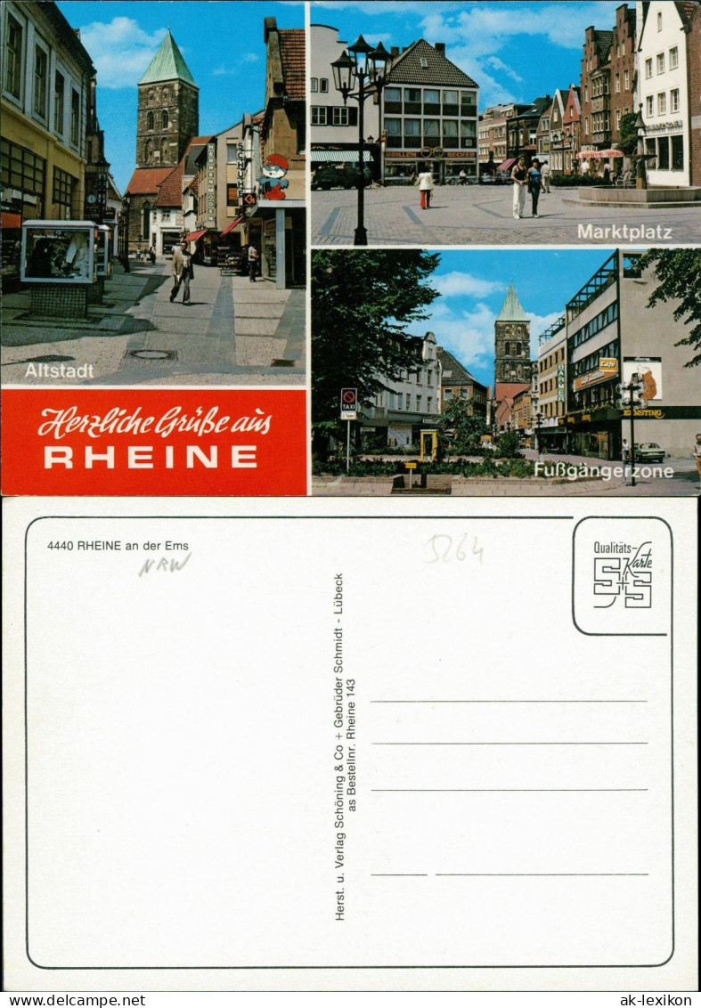 Rheine Westfalen Mehrbildkarte von Rheine mit Marktplatz & Altstadt 1990