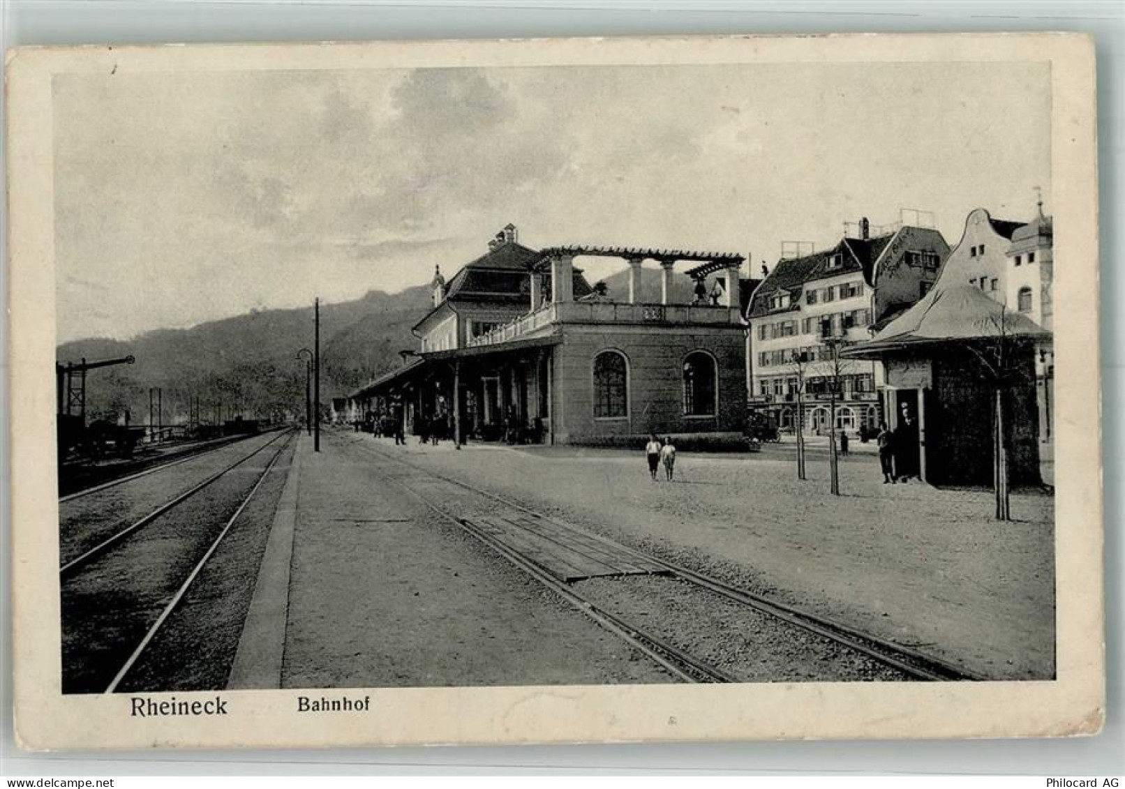 Rheineck Bahnhof Bahnhof Schweiz 1923 Foto AK - 13666462