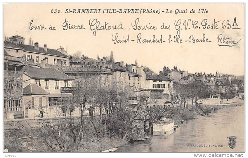 RHONE  69  LYON 9°ARR  SAINT RAMBERT L'ILE BARBE  LE QUAI DE L'ILE