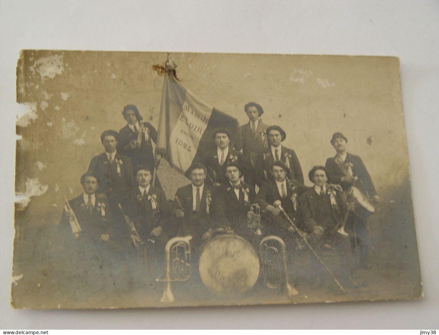 RHONE-CARTE PHOTO CONSCRITS LOIRE SUR RHONE-CLASSE 1924 -ANIMEE