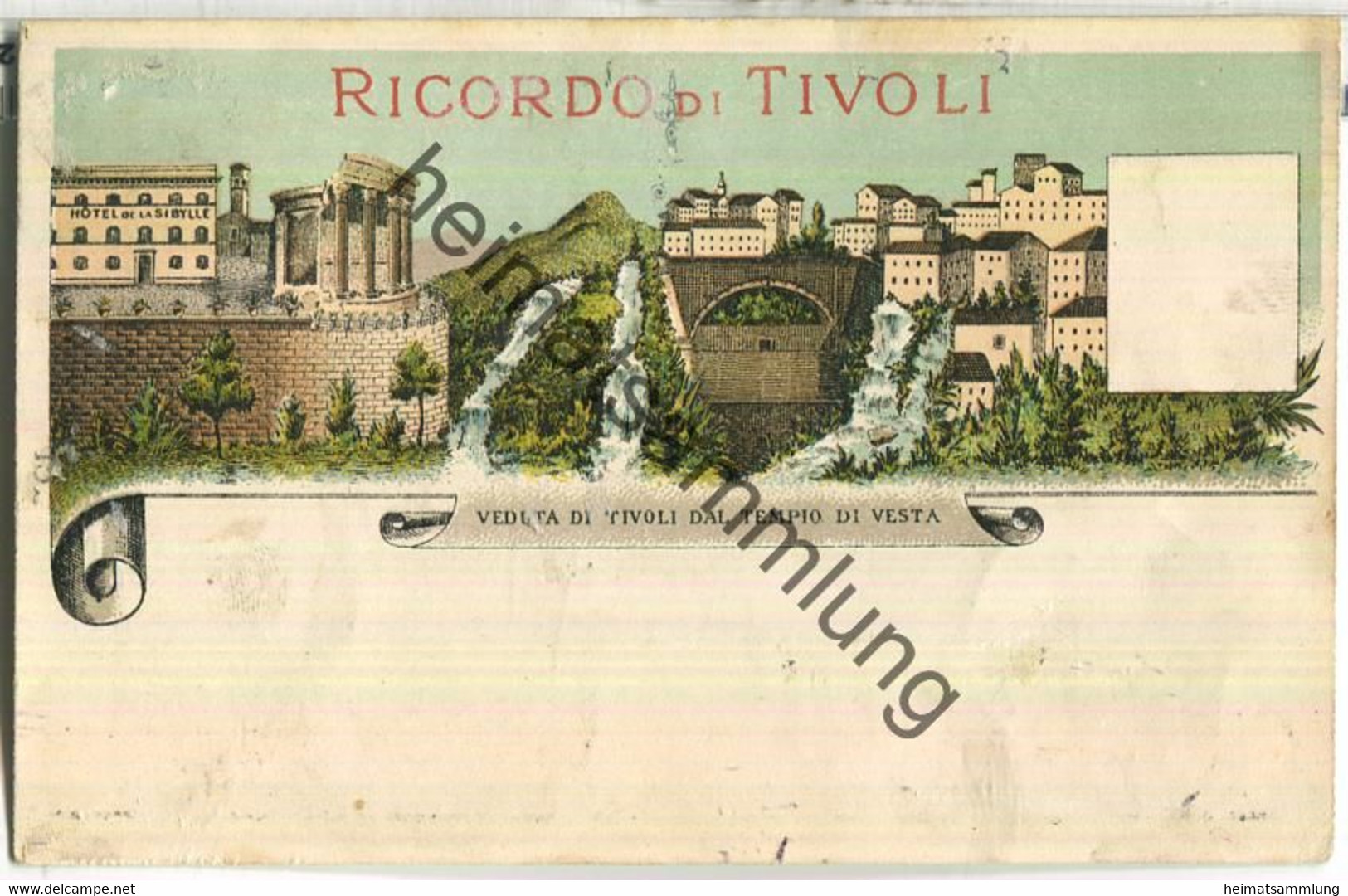 Ricordo di Tivoli - Veduta di Tivoli dal Tempio di Vesta