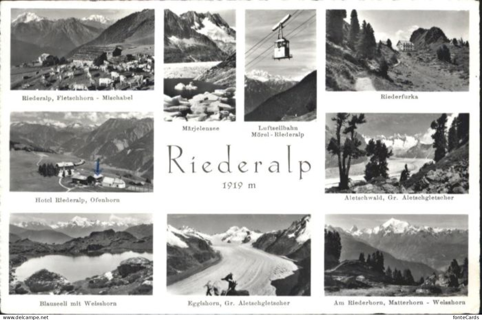 Riederalp Luftseilbahn Moerle Riederalp Altechwald Hotel Blauseeli Weisshorn