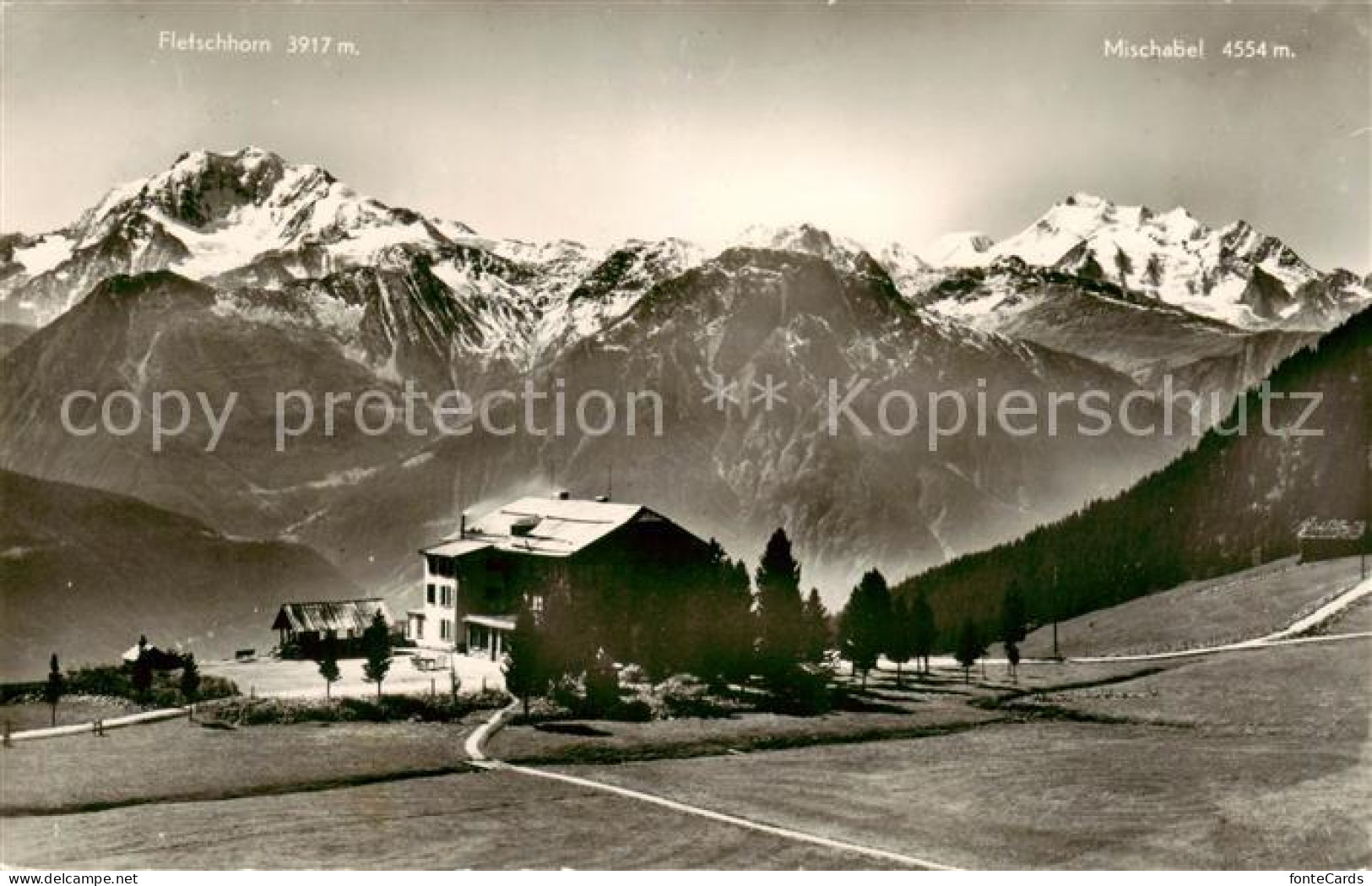 Riederalp VS Hotel Riederalp mit Fletschhorn und Mischabel